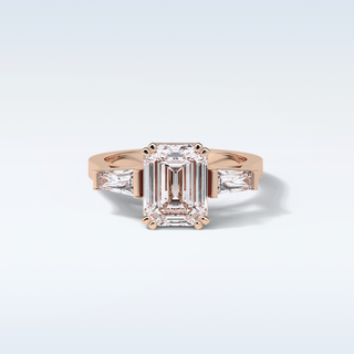 2.30 CT 3 Stone Engagement Ring Featuring Emerald Moissanite