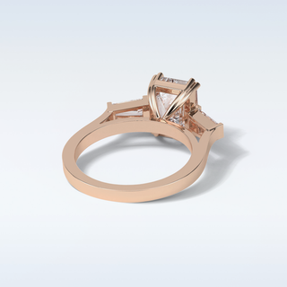 2.30 CT 3 Stone Engagement Ring Featuring Emerald Moissanite