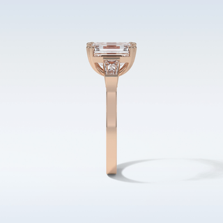 2.30 CT 3 Stone Engagement Ring Featuring Emerald Moissanite