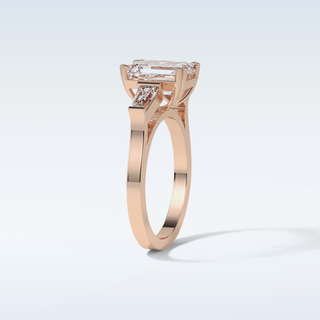 2.30 CT 3 Stone Engagement Ring Featuring Emerald Moissanite