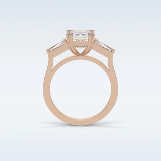 2.30 CT 3 Stone Engagement Ring Featuring Emerald Moissanite