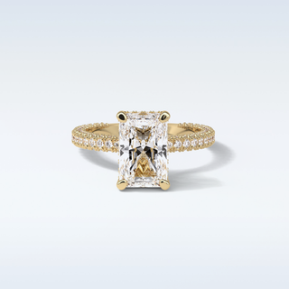 2.6 CT Pave Engagement Ring Featuring Radiant Moissanite