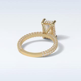 2.6 CT Pave Engagement Ring Featuring Radiant Moissanite