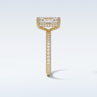 2.6 CT Pave Engagement Ring Featuring Radiant Moissanite