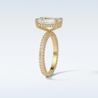 2.6 CT Pave Engagement Ring Featuring Radiant Moissanite