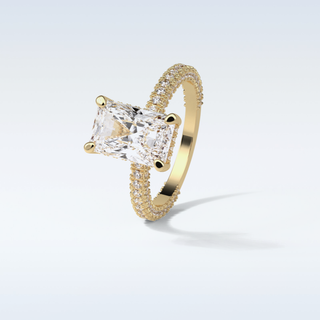 2.6 CT Pave Engagement Ring Featuring Radiant Moissanite