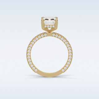 2.6 CT Pave Engagement Ring Featuring Radiant Moissanite