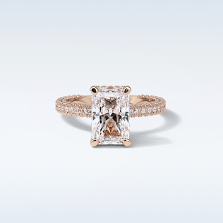 2.6 CT Pave Engagement Ring Featuring Radiant Moissanite