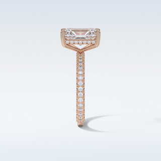 2.6 CT Pave Engagement Ring Featuring Radiant Moissanite