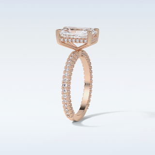 2.6 CT Pave Engagement Ring Featuring Radiant Moissanite