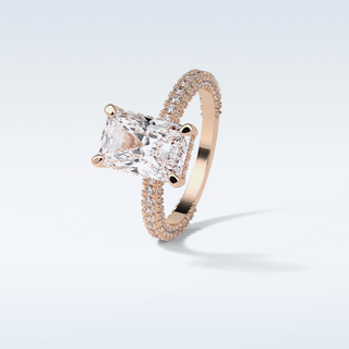 2.6 CT Pave Engagement Ring Featuring Radiant Moissanite