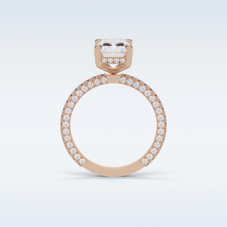 2.6 CT Pave Engagement Ring Featuring Radiant Moissanite