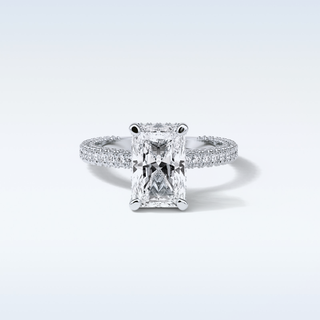 2.6 CT Pave Engagement Ring Featuring Radiant Moissanite