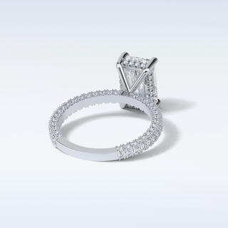 2.6 CT Pave Engagement Ring Featuring Radiant Moissanite