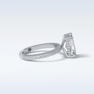 2.6 CT Pave Engagement Ring Featuring Radiant Moissanite