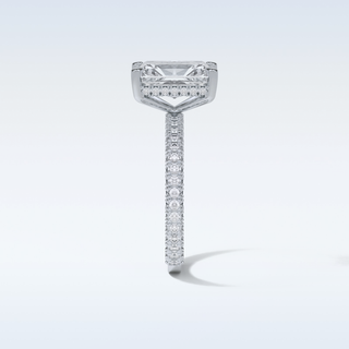 2.6 CT Pave Engagement Ring Featuring Radiant Moissanite