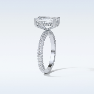 2.6 CT Pave Engagement Ring Featuring Radiant Moissanite