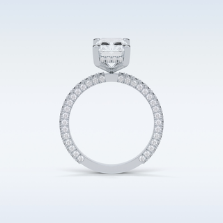2.6 CT Pave Engagement Ring Featuring Radiant Moissanite