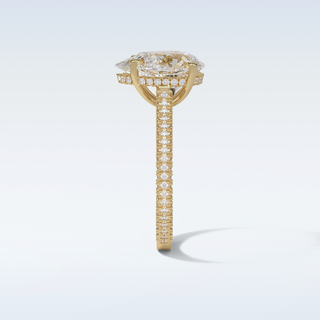 3.1 CT Pave Engagement Ring Featuring Pear Moissanite