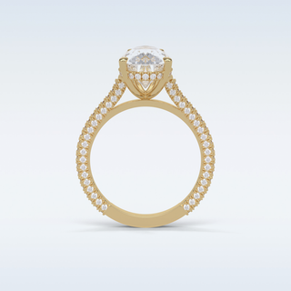 3.1 CT Pave Engagement Ring Featuring Pear Moissanite
