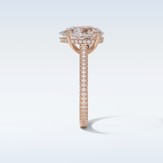 3.1 CT Pave Engagement Ring Featuring Pear Moissanite