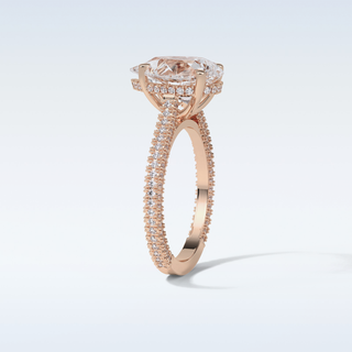 3.1 CT Pave Engagement Ring Featuring Pear Moissanite