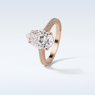 3.1 CT Pave Engagement Ring Featuring Pear Moissanite