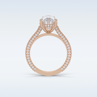 3.1 CT Pave Engagement Ring Featuring Pear Moissanite