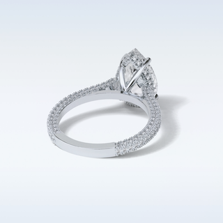 3.1 CT Pave Engagement Ring Featuring Pear Moissanite