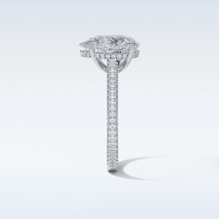 3.1 CT Pave Engagement Ring Featuring Pear Moissanite