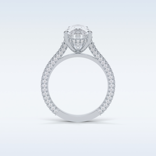 3.1 CT Pave Engagement Ring Featuring Pear Moissanite