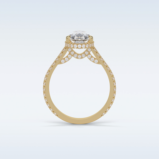 2.8 CT Hidden Halo Engagement Ring Featuring Pear Moissanite