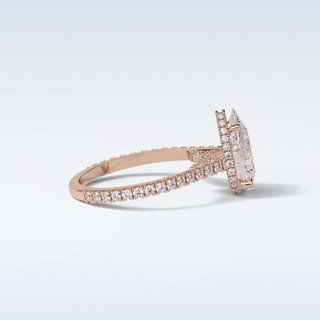 2.8 CT Hidden Halo Engagement Ring Featuring Pear Moissanite