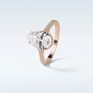 2.8 CT Hidden Halo Engagement Ring Featuring Pear Moissanite