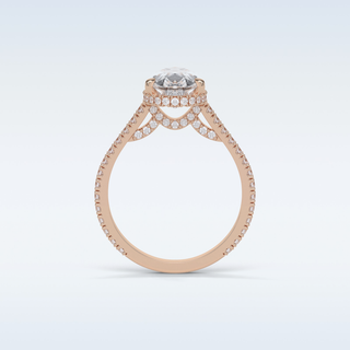 2.8 CT Hidden Halo Engagement Ring Featuring Pear Moissanite