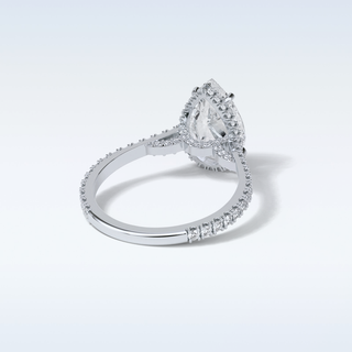 2.8 CT Hidden Halo Engagement Ring Featuring Pear Moissanite