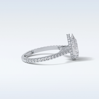 2.8 CT Hidden Halo Engagement Ring Featuring Pear Moissanite
