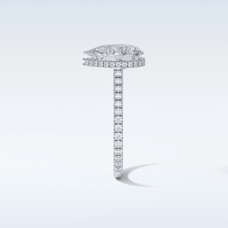 2.8 CT Hidden Halo Engagement Ring Featuring Pear Moissanite