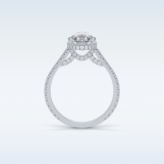2.8 CT Hidden Halo Engagement Ring Featuring Pear Moissanite