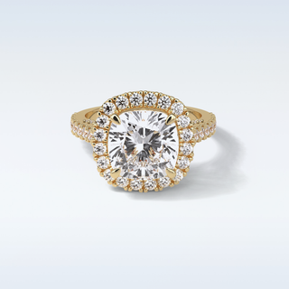 4 CT Halo Engagement Ring Featuring Cushion Moissanite