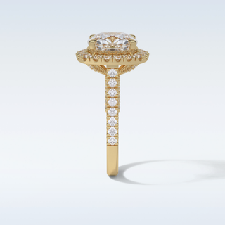 4 CT Halo Engagement Ring Featuring Cushion Moissanite