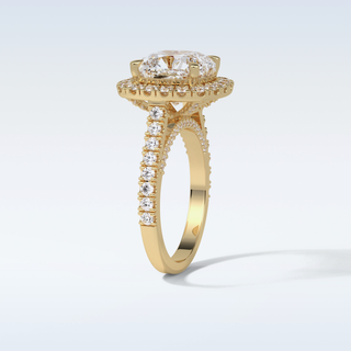4 CT Halo Engagement Ring Featuring Cushion Moissanite