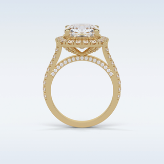 4 CT Halo Engagement Ring Featuring Cushion Moissanite