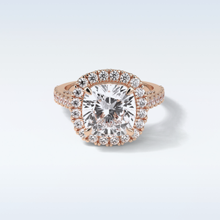 4 CT Halo Engagement Ring Featuring Cushion Moissanite