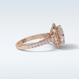 4 CT Halo Engagement Ring Featuring Cushion Moissanite