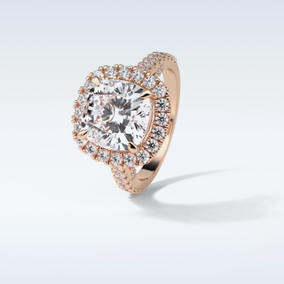 4 CT Halo Engagement Ring Featuring Cushion Moissanite