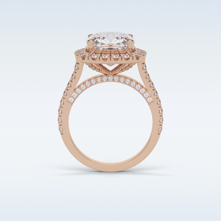 4 CT Halo Engagement Ring Featuring Cushion Moissanite