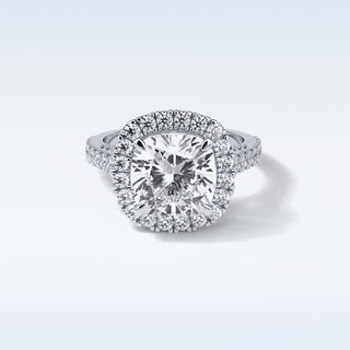 4 CT Halo Engagement Ring Featuring Cushion Moissanite