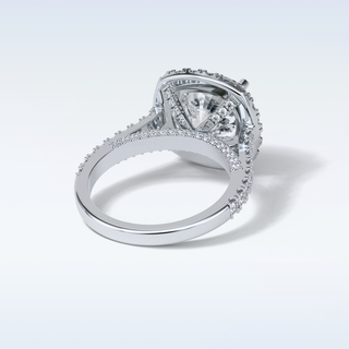 4 CT Halo Engagement Ring Featuring Cushion Moissanite