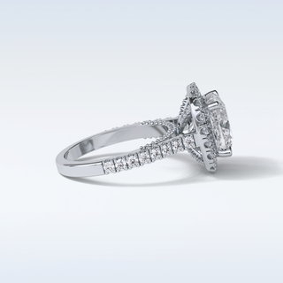 4 CT Halo Engagement Ring Featuring Cushion Moissanite